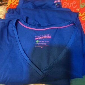 Yoga scrb set (M) 2 pockets, pull up cargo scrub pants 5 pockets